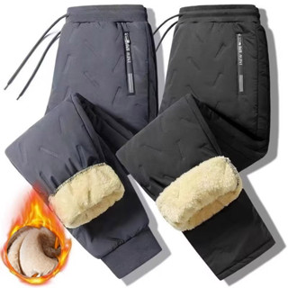 Gksss Nam Mùa Đông Lót Lông Cừu Dày Chống Gió Ấm Áp Quần Cashmere