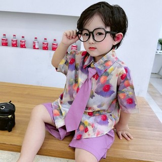 Dây Buộc Trẻ Em Bộ Áo Sơ Mi Quần Crop Quần Short Áo Hai Mảnh Bộ Dây Buộc Trẻ Em Bộ Áo Sơ Mi Quần Crop Quần Short Áo Bộ Hai Mảnh