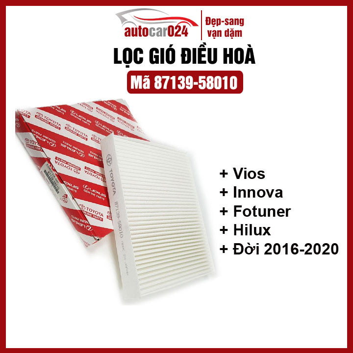 Lọc gió điều hoà,lọc gió máy lạnh Innova, Vios, Altis, Camry, Fortuner… màng lưới
