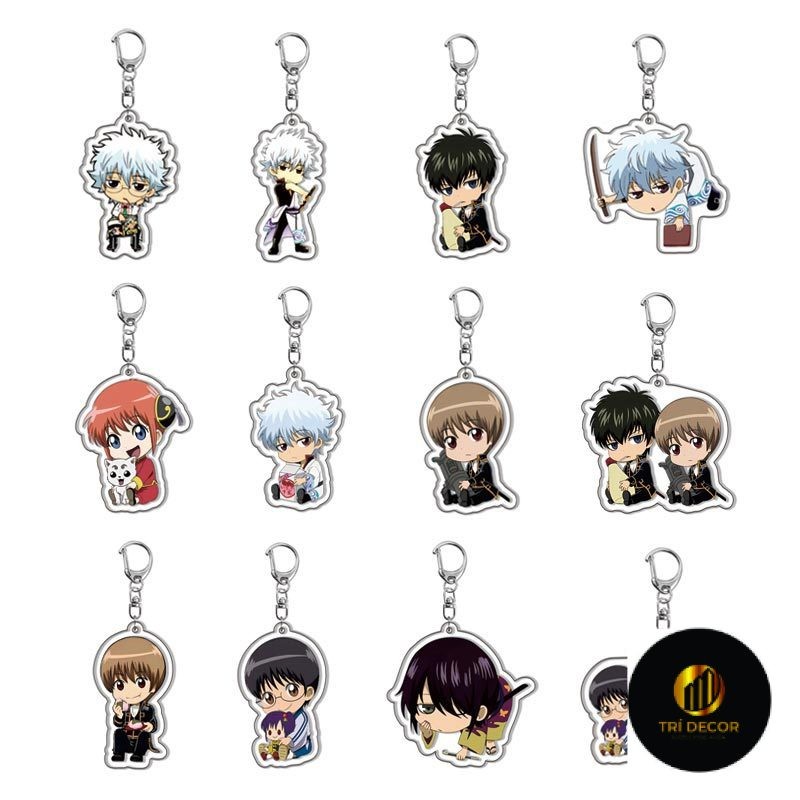 [Interlayer] Móc khóa acrylic Gintama Sakata Gintoki Shimura Shinpachi Mặt dây chuyền phụ kiện anime