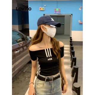 Áo thun Lovito ghép nối màu sắc phong cách thường ngày cho nữ LNA55194