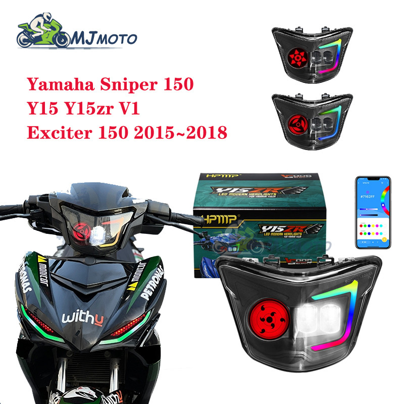 Yamaha Exciter 150 EX150 2015 2016 2017 2018 Y15 V1 Y15ZR V1 Đèn pha LED Đèn pha mới Đèn tùy chỉnh N