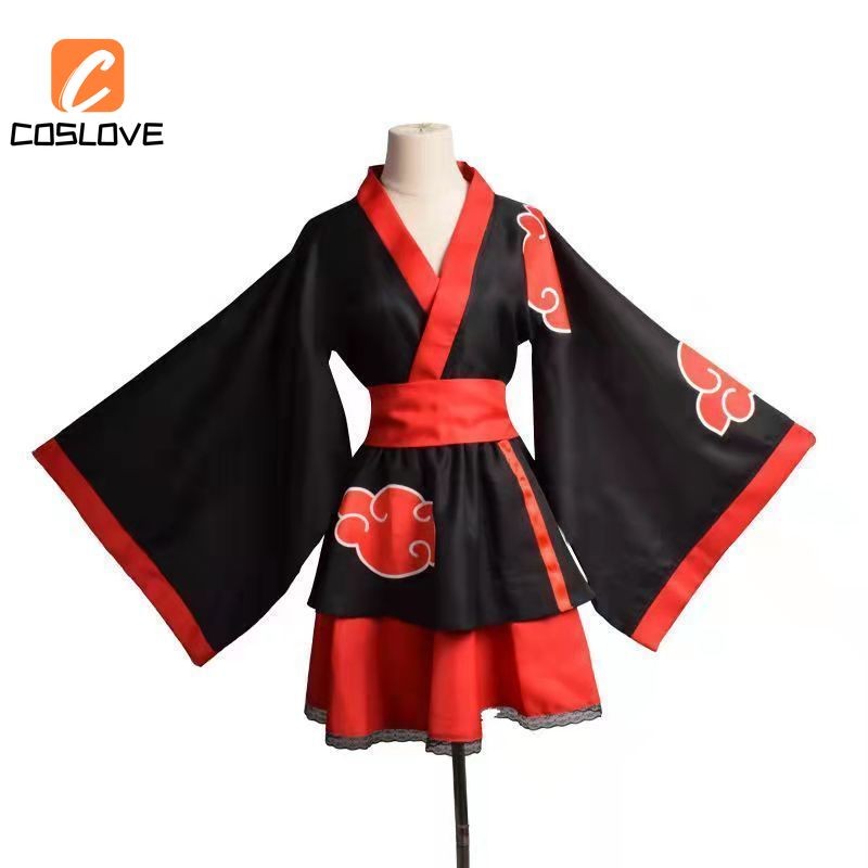 Anime Naruto Akatsuki Đầm Cosplay Trọn Bộ Phong Cách Nữ