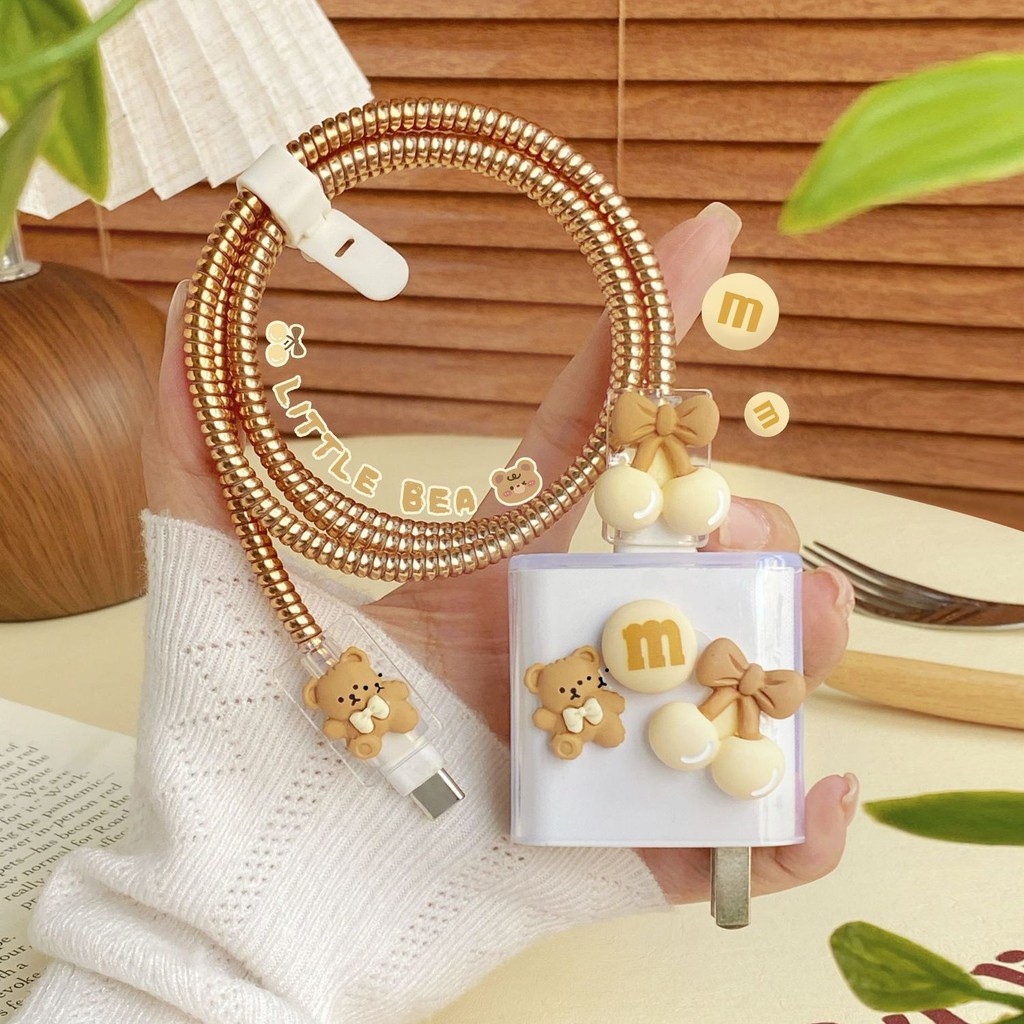 Dễ Thương Gấu Nhỏ Bảo Vệ Sạc Cho VIVO 18w 33w 66W V27e Vỏ Sạc V8073L0A0 80W Cho Vivo 33W Sạc Bao