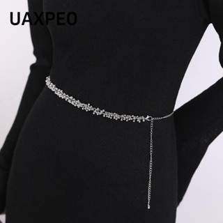  Dây thắt lưng nữ UAXPEO Dây thắt lưng tua rua cổ điển có thể điều chỉnh Thắt lưng váy bạc đa năng hợp thời trang dành cho nữ Trang sức cơ thể trang trí 