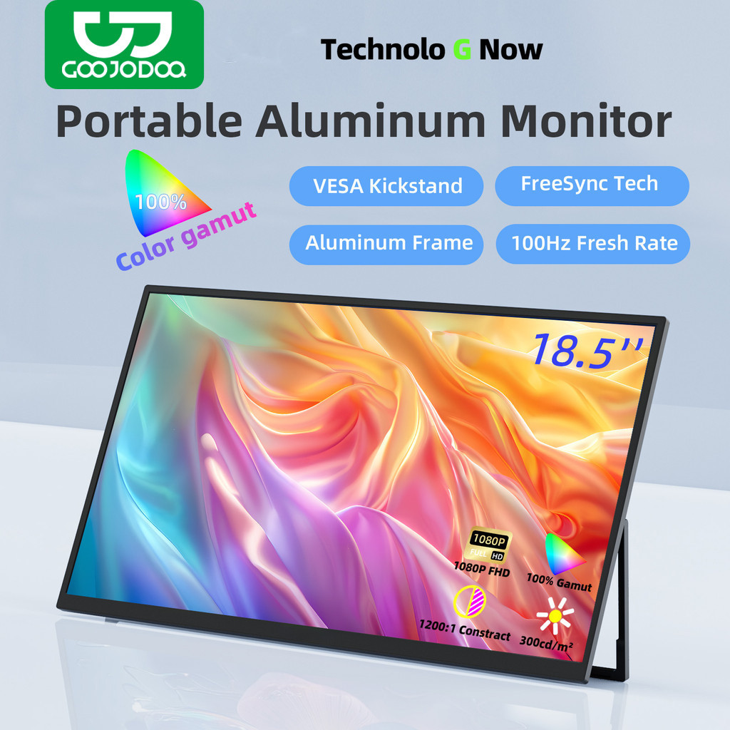 GOOJODOQ Màn hình mở rộng  Màn hình 14 / 15.6 / 16 / 18.5 inch Màn hình IPS góc rộng 1080P FHD Hình ảnh sống động Siêu mỏng & Thiết kế di động | BigBuy360 - bigbuy360.vn
