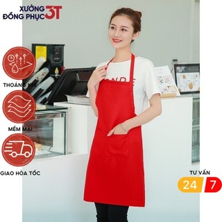 Tạp Dề Dài Trơn nhiều màu vải kaki cao cấp loại 1 có khóa điều chỉnh 3T UNIFORM