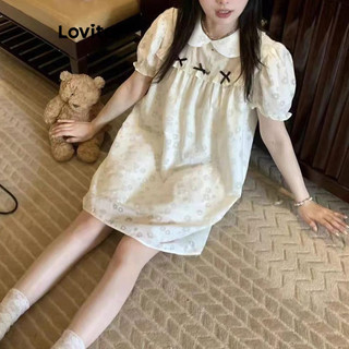 Đầm Lovito có họa tiết màu trơn phong cách thường ngày cho nữ LNA53264