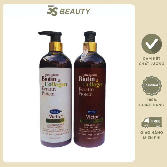 Dầu cặp gội xả phục hồi tóc Royce Victor Collagen 900ml