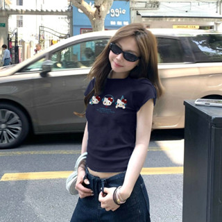 áo baby tee ôm body dễ thương Hello Kitty style mùa hè hàn quốc Eleclassm  áo thun local brand