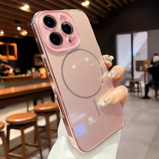  Ốp điện thoại kính cường lực vàng hồng có bảo vệ ống kính cho iPhone 16 15 14 13 12 16 Pro Max Ốp điện thoại cứng 16pro từ tính 15pro Ốp điện thoại chống sốc 