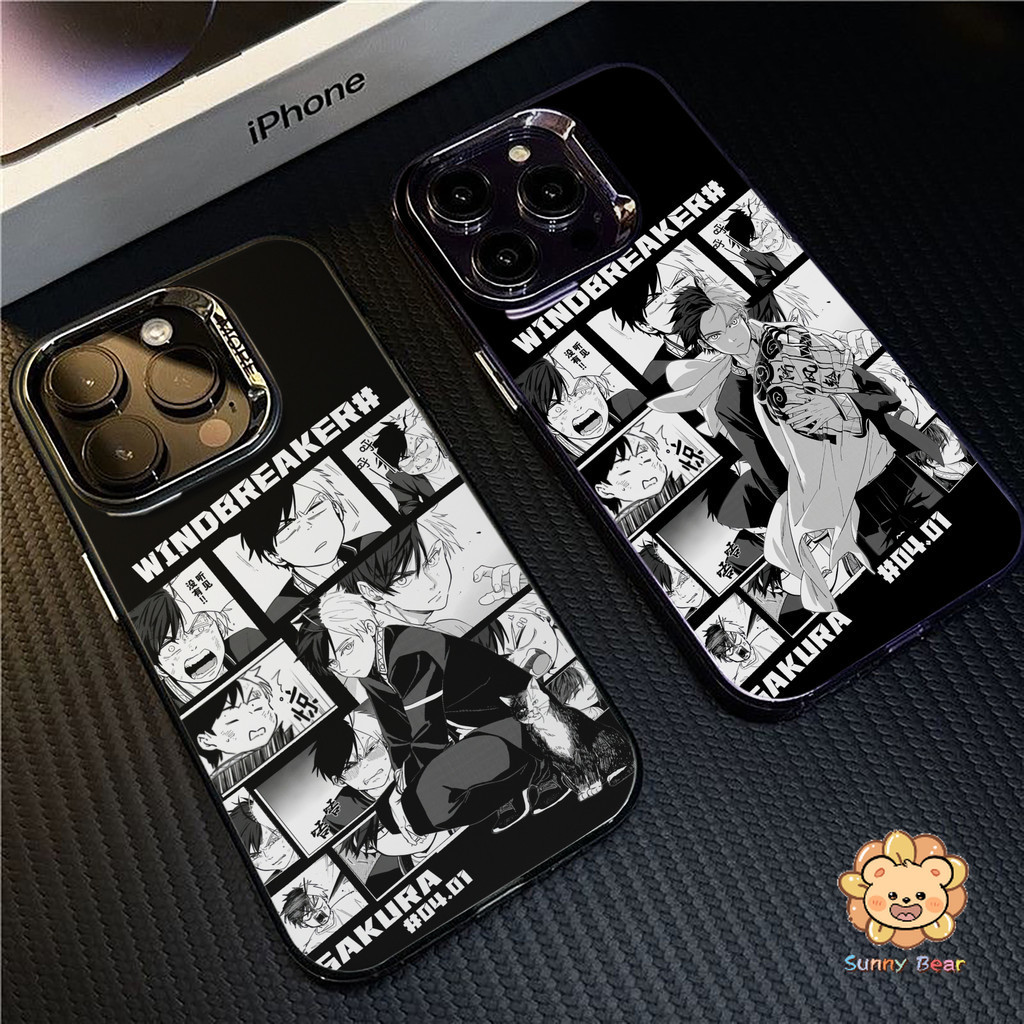 Ốp iPhone 16 Pro Max Wind Breaker thoại bảo vệ ống kính mạ điện mờ màu trơn đơn giản Tương thích cho