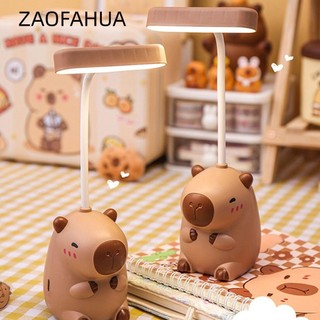  Đèn ngủ Mini ZAOFAHUA Capybara Đèn ngủ sạc USB gấp Dễ thương với máy mài bút chì Phim hoạt hình cho thú cưng Đèn bàn học sinh 