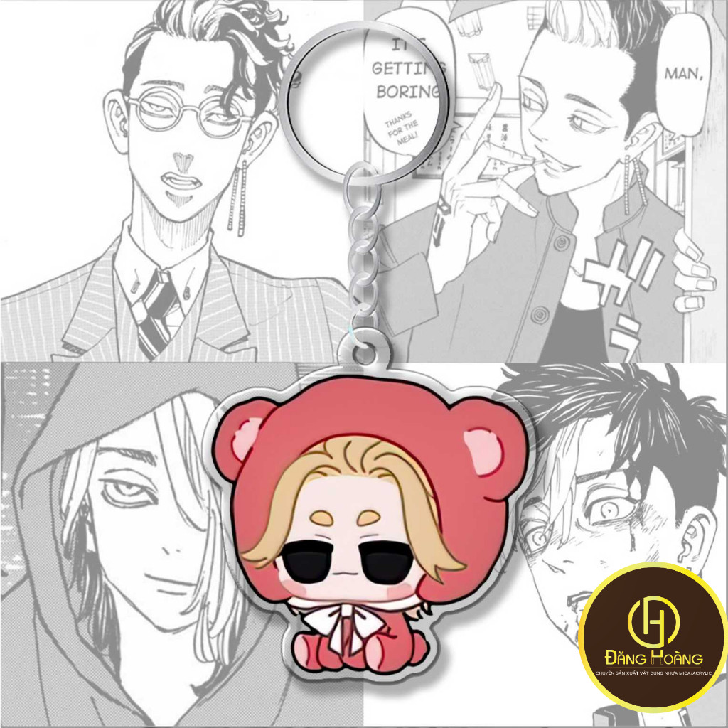 Móc khóa Tokyo Revengers Chibi Gấu bông dễ thương nhân vật Mikey Izana Ran Rindou-ĐH
