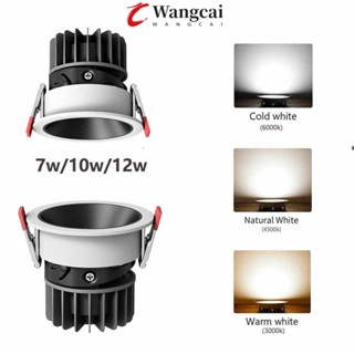 Đèn LED Downlight WANCGAI, Đèn chiếu sáng điểm tròn, Đèn trần 220V âm trần nhà 7W 10W 12W bền bỉ
