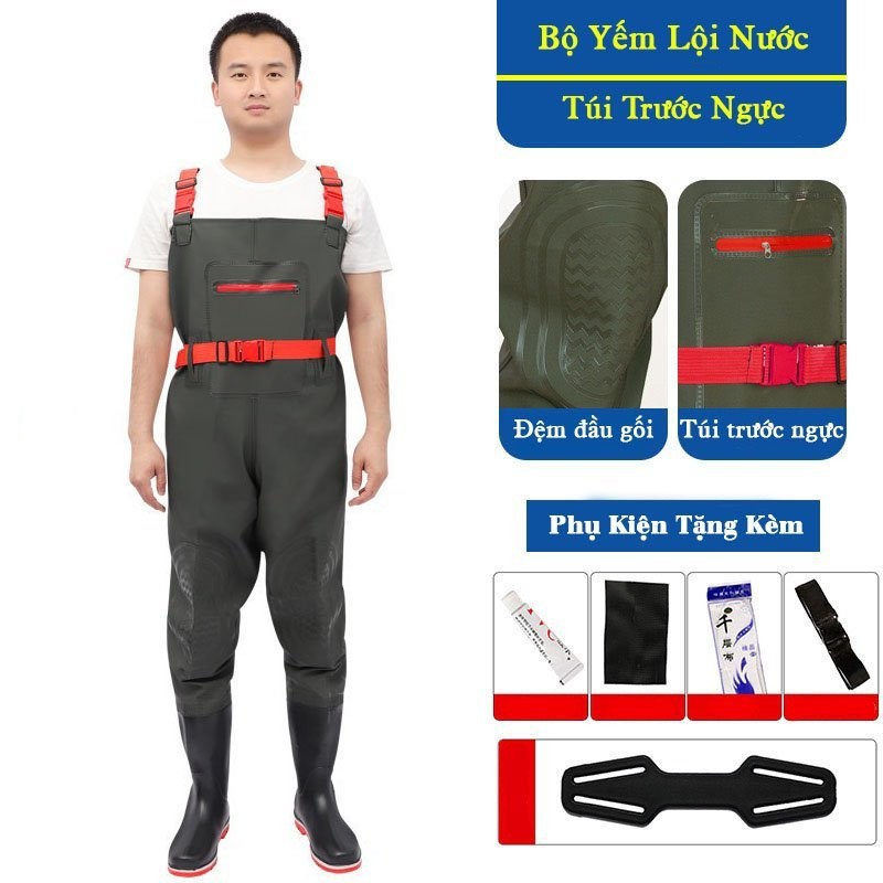 Bộ Yếm Lội Nước, quần lội nước liền ủng Chuyên Dụng, Bộ Yếm Lội Nước Cao Cấp