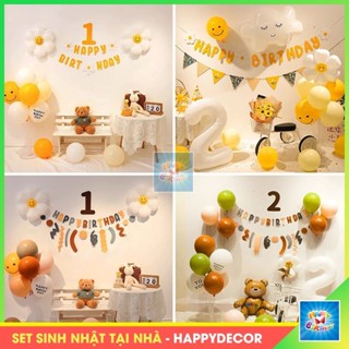Set trang trí sinh nhật Hàn Quốc kiểu handmade với Bộ bóng trang trí sinh nhật màu vintage dễ trang trí tại nhà