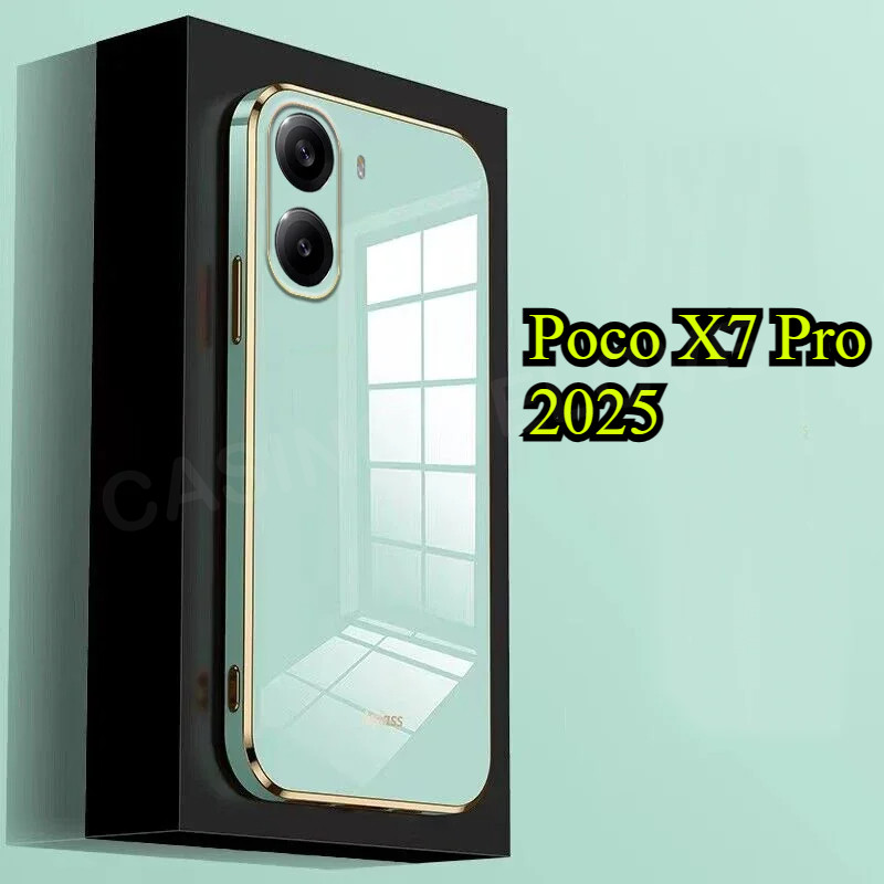 Mềm Xiaomi POCO X7 Pro 2025 Redmi Vuông Bóng Mạ Vỏ Điện Thoại Silicon Bảo Vệ Camera POCO X7 POCO X7 