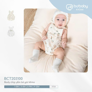  BU Baby  1-12M  Bộ đồ liền thân yếm bé gái BCT203100 Mimo cho bé - Quần áo BU Baby chính hãng -  sơ sinh 