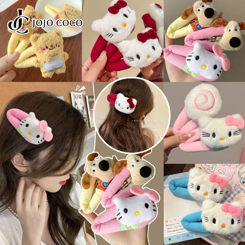 JOJO COCO Kẹp tóc hình mèo hoạt hình dễ thương, sang trọng cho nữ