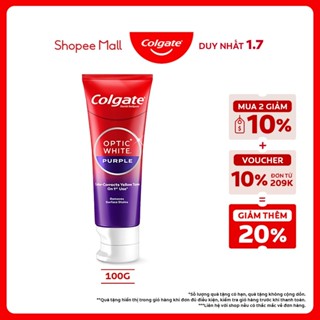 Kem Đánh Răng Colgate trắng răng Optic White Purple 100g công nghệ sắc tím, trung hòa ố vàng tức thì