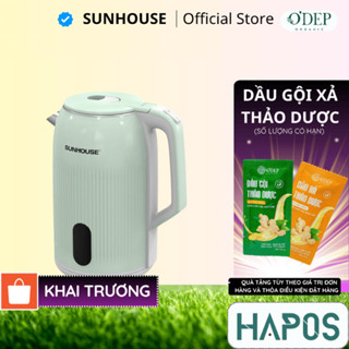 Ấm siêu tốc Inox 2 lớp Sunhouse SHD1364 - Dung tích lớn 2.8L đun thả ga, Bảo hành chính hãng 1 năm - HAPOS HSA