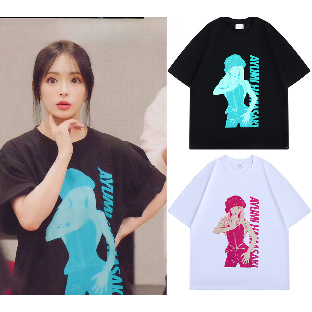 Cotton nguyên chất 2025 Asian Tour Concert Áo thun hỗ trợ ngoại vi Hamasaki Ayumi Hàng có sẵn