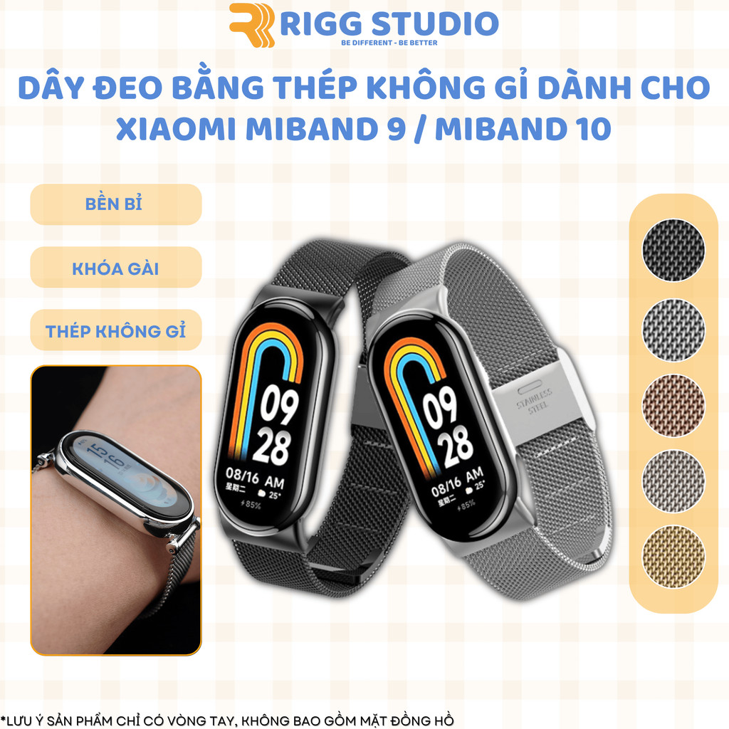 Dây Đeo Chất Liệu Bằng Thép Không Gỉ Dành Cho Vòng Tay Thông Minh Xiaomi Smart Miband 10