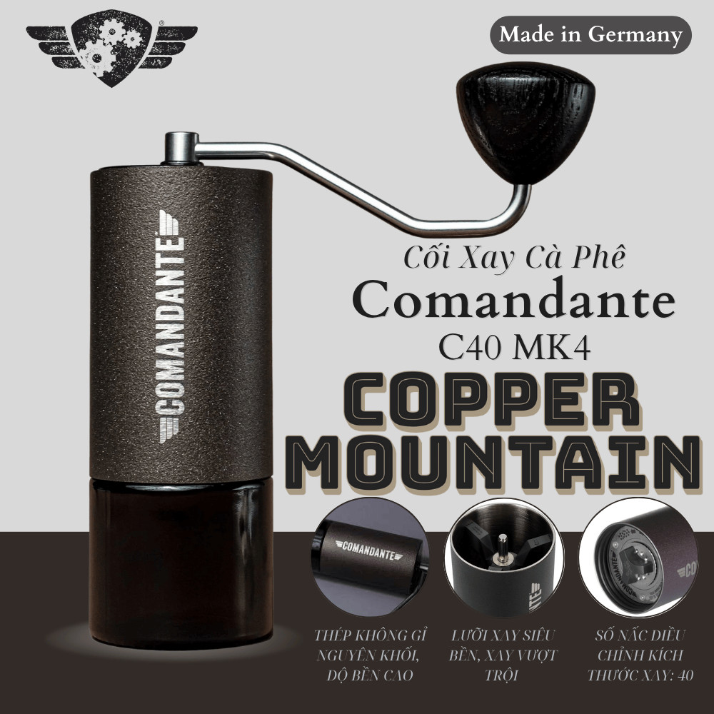 Cối Xay Cà Phê Comandante C40 MK4 Nitro Blade - Copper Mountain - 40 Nấc Xay - Made In Germany