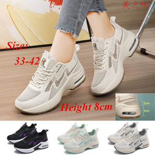 Giày đế xuồng thời trang nữ Giày thể thao gót cao thông thường Giày thể thao