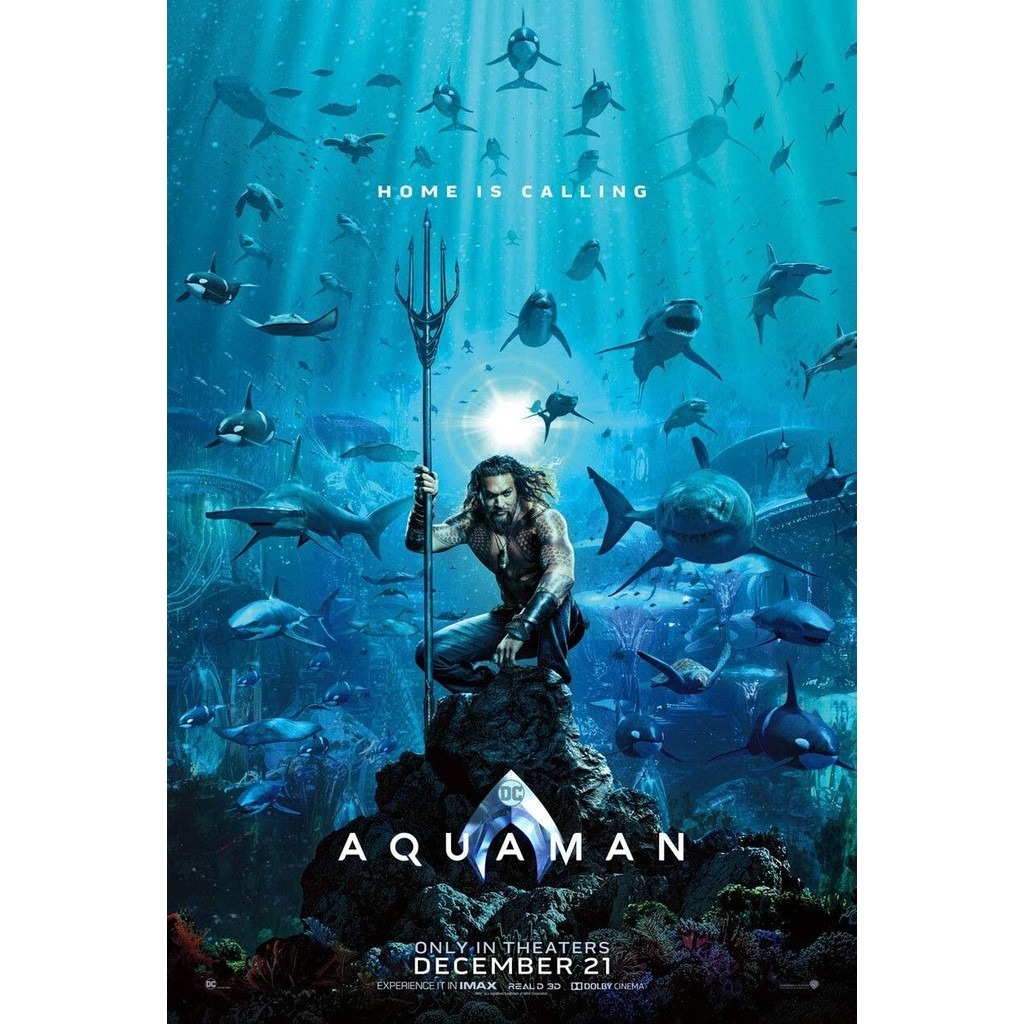AQUAMAN MOVIE POSTER Sided Advance x JASON MOMOA AMBER HEARD