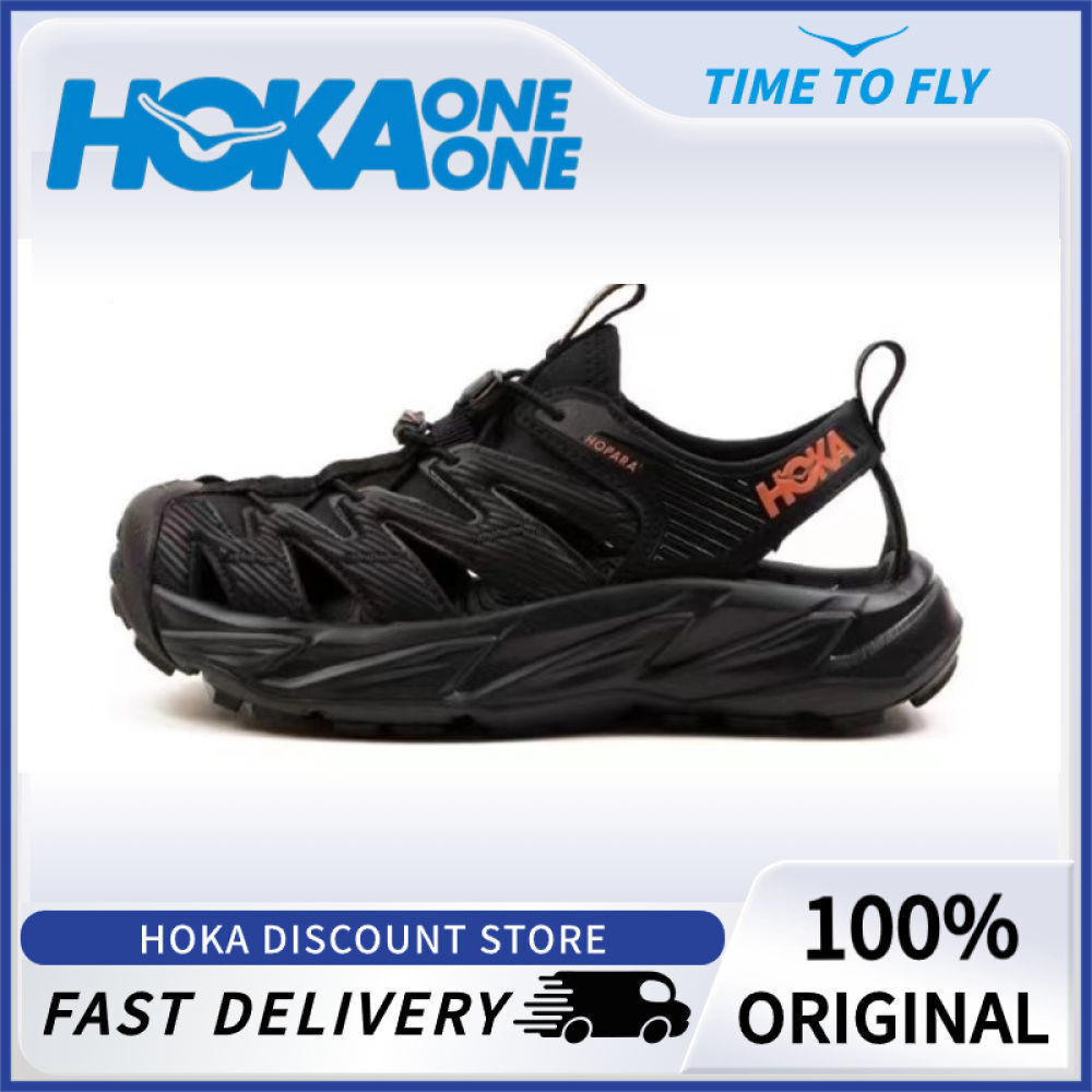 [Hàng có sẵn] Dép thể thao nam nữ màu đen chống trượt HOKA chính hãng ABJI