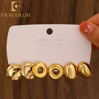 3 Cái / bộ Thanh Lịch Nữ Vàng Kim Loại Hình Học Bông Tai Sáng Tạo Vintage Vòng Tròn Bông Tai Ins Cô Gái Phụ Kiện Trang Sức Quà Tặng