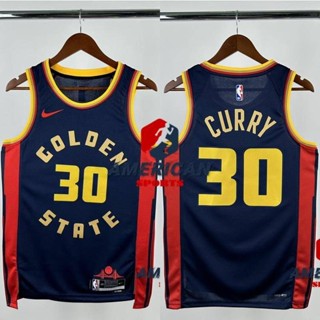 2025 New City Jersey Áo NBA Golden State Warriors 30 Stephen Curry Áo bóng rổ thành phố màu đen