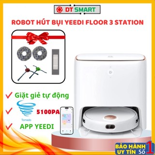 Robot Hút Bụi Lau Nhà Yeedi Floor 3 Station ( Yeedi KK ) App Tiếng Việt, Lực hút 5100Pa, giặt giẻ lau tự động