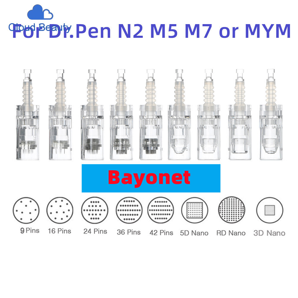 10 Chiếc 20 Chiếc 50 Chiếc Bayone`t Kim Hộp Mực Dr Pen N2 M5 M7 E30 MYM Microneedling Catridges Dr P