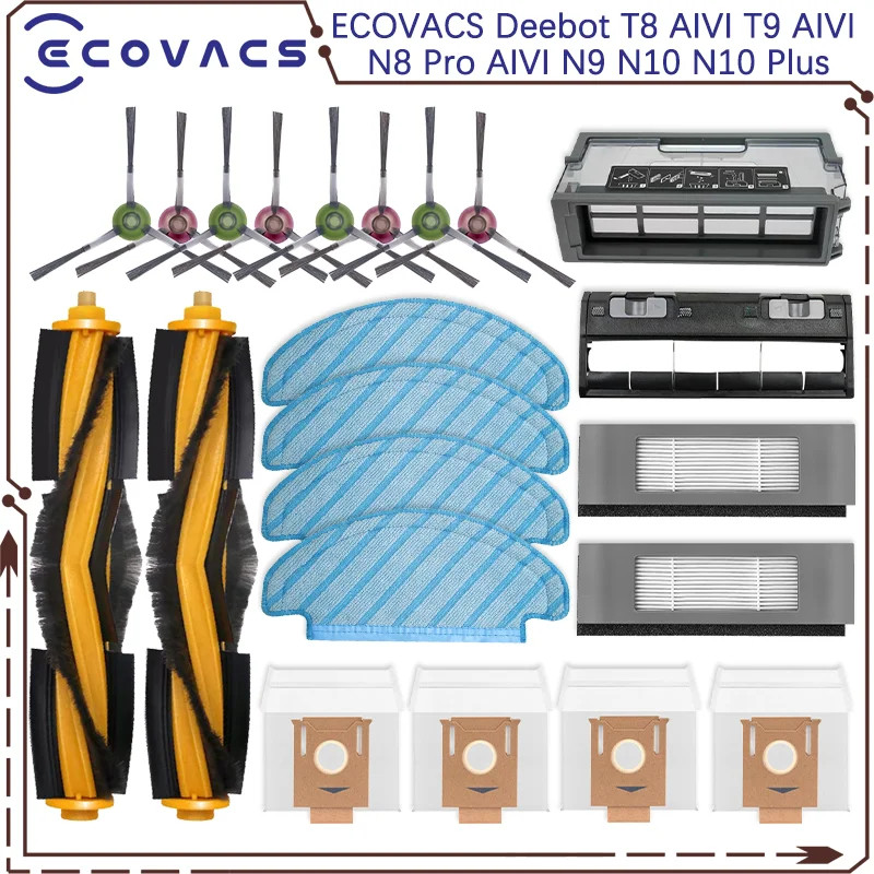 Phụ kiện cho ECOVACS Deebot T8 AIVI T9 AIVI N8 Pro AIVI N9 N10 N10 Plus, bàn chải chính, bàn chải bê