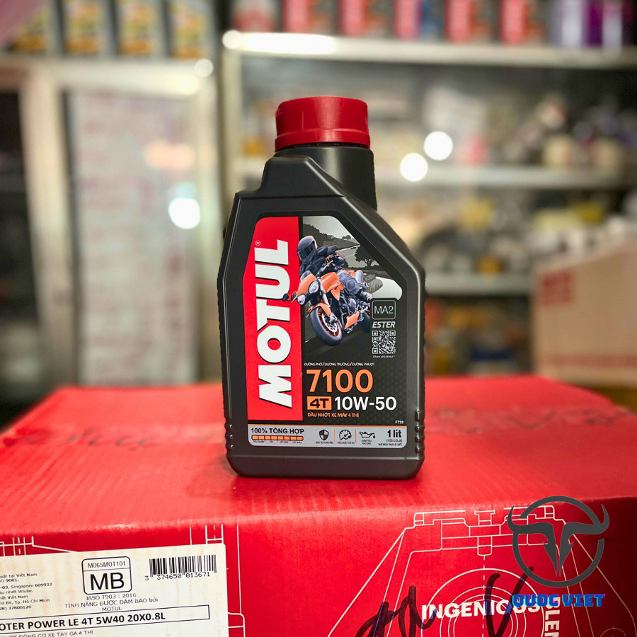 Nhớt Motul 7100 10W40, H-TECH 100 10W40 xe số tổng hợp toàn phần - Dầu nhớt xe máy 4T