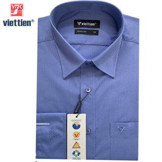 Viettien - Áo sơ mi dài tay màu xanh BILL- 440k