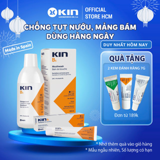Combo Nước Súc Miệng Kem Đánh Răng Kin B5 Phục Hồi Nướu Răng, Sạch Mảng Bám, Ngừa Viêm Nướu, Chống Sâu Răng 500ml/125ml