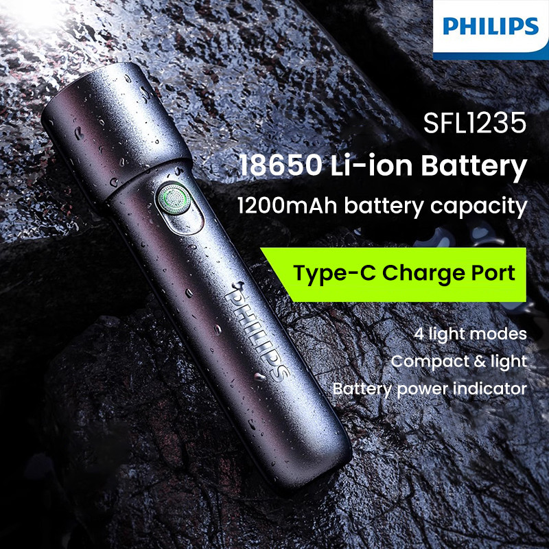 Đèn pin Mini Philips SFL1235 Sạc USB Type-C