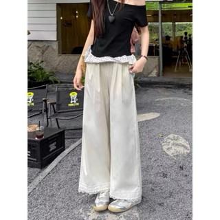 Quần Xuông Bigsize Nữ lưng Cao Eo Chun Phối Viền Ren Cá Tính Thời Trang Tôn Dáng Bigsize Cô Nhỏ - Q562