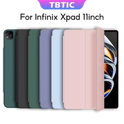 Tbtic Cho Infinix XPAD Dành Cho Trẻ Em Không Có Bút Chì Giá Đỡ Khe Cắm Da PU Mềm Đế Lật Mỏng Nhẹ