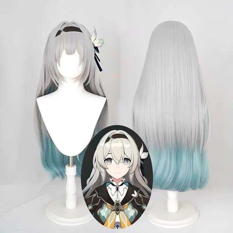 Honkai: Star Rail Firefly Cosplay Wig Natural Roll Shaped Wig Gradient Hair Wigs Simulated Scalp Hea