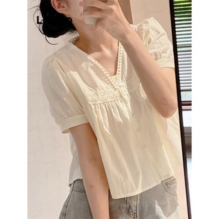 Áo kiểu Lovito cổ xếp nếp màu trơn phong cách thường ngày cho nữ LNA62166