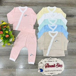 Bộ dài Minki Bae cạp cao cúc chéo nẹp lệch cho bé