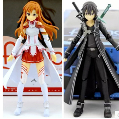 Sword Art Online figma Asuna Kirito Kirito Shino Shino Thực Hành Văn Phòng Búp Bê Mẫu Đồ Trang Trí