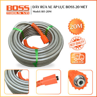 Dây rửa xe cao áp 3 lớp, mềm và chịu áp tốt, chính hãng BOSS dài 10M - 15M - 20M