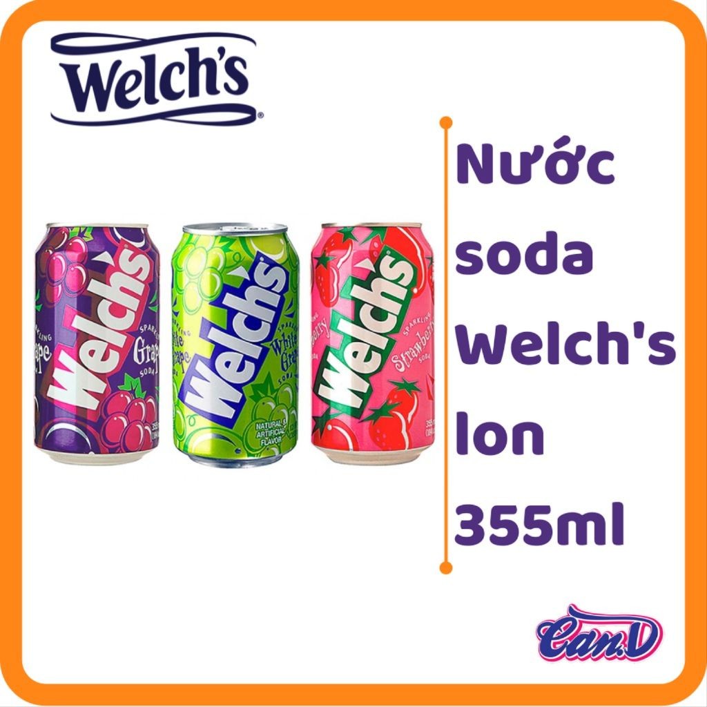(Nhiều vị) Nước soda Welch's lon 355ml