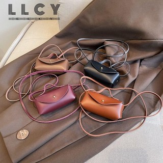  Ví đựng tiền xu LLCY Túi đeo chéo Mini bằng da PU ngang Túi đeo vai trẻ em màu trơn nhỏ cổ điển 